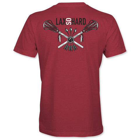 Boys Native Lacrosse T-Shirt - dark red