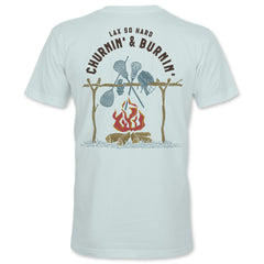 Boys Churnin & Burnin Lacrosse T-Shirt - Ice Blue