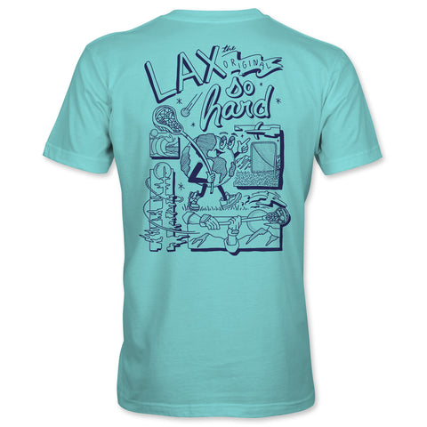 Boys Lacrosse Globe T-Shirt - Aqua Blue