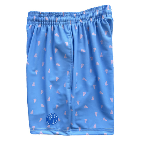 Boys Prep Lacrosse Shorts - Lt Blue and Pink