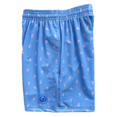 Boys Prep Lacrosse Shorts - Lt Blue and Pink