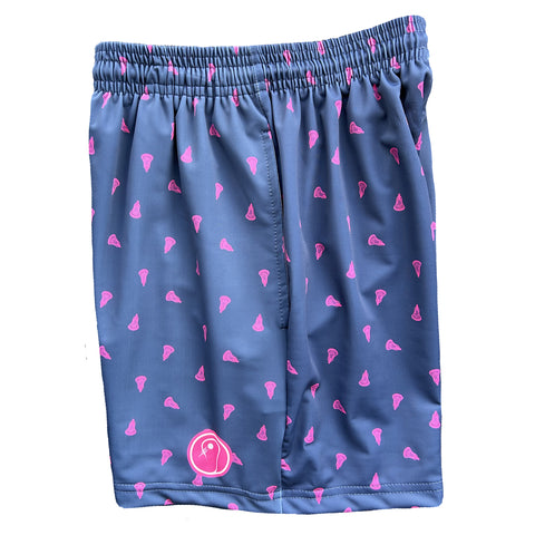 Boys Prep Lacrosse Shorts - Navy and Pink