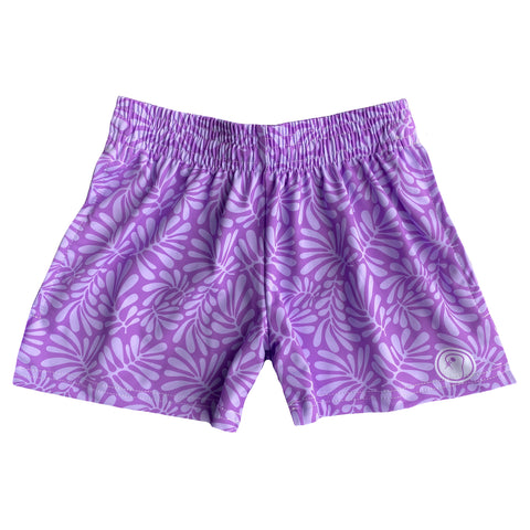 Girls Tropical Lacrosse Shorts - Purple