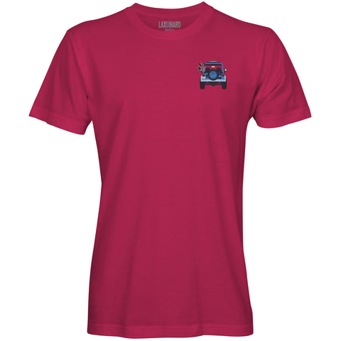 Mens Beach Lacrosse Jeep T-Shirt - Fuchsia