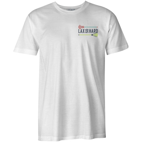 Mens Lacrosse Stick Colors T-Shirt - White