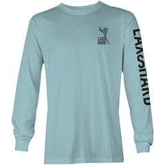 Mens Lacrosse Stick American Flag Long Sleeve T-Shirt - Cool Mint