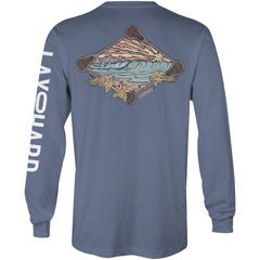 Mens Beach Lacrosse Long Sleeve T-Shirt - Blue