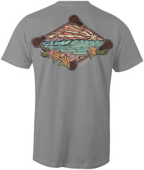 Mens Beach Lacrosse T-Shirt - Light Gray