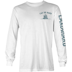 Mens Churnin & Burnin Lacrosse Long Sleeve T-Shirt - White