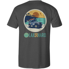 Mens Beach Lacrosse Jeep T-Shirt - Gray