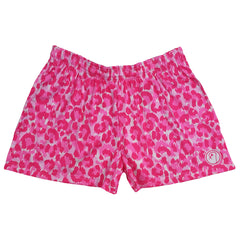 Womens Leopard Lacrosse Shorts - Pink