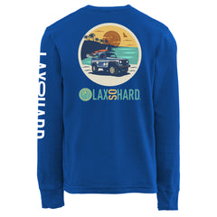 Boys Beach Lacrosse Jeep Long Sleeve T-Shirt - Royal Blue