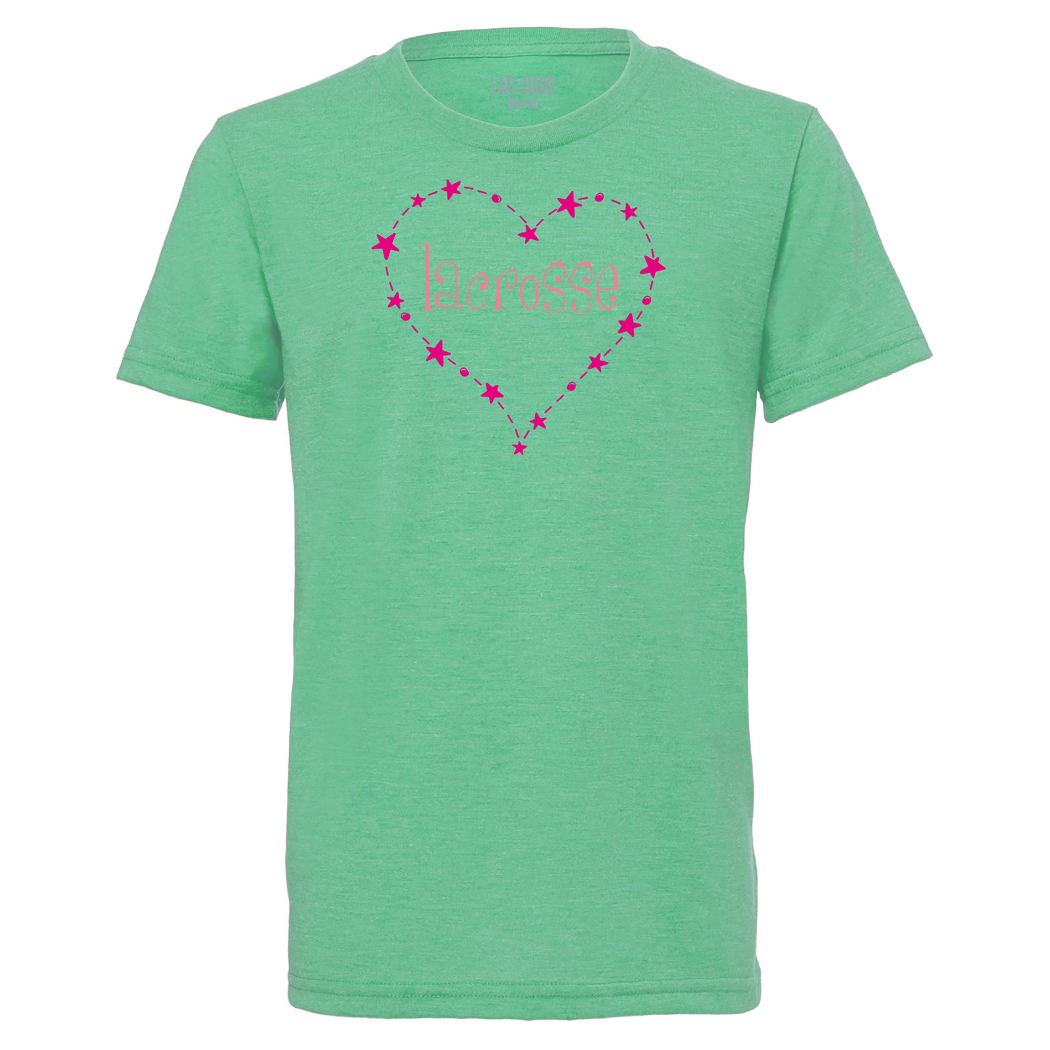 Girls LACROSSE Heart T-Shirt - Green